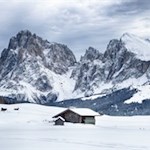 Vor der verträumten Kulisse des Lang- und Plattkofel zur Sanon Hütte
