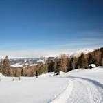 Die Schneeschuhwanderung nach Heiligkreuz führt durch eine bezaubernde Landschaft