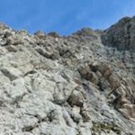 Drahtseilgesicherte Passage auf dem Peitlerkofel