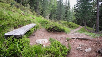 Unterwegs laden einzelne Bänke zur friedlichen Zwischenrast ein