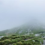 Der letzte Anstieg auf den Hohen Lorenzenberg ist diesmal in Nebel gehüllt