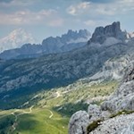 Vista sulle 5 Torri e sull'Averau dal Sass de Stria