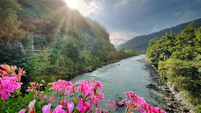 Der Römerweg führt bei Kiens über die Rienz