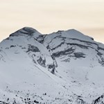 Blick auf die schneebedeckte Lavarella