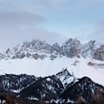 Unser Blick streift über die schneebedeckten Aferer Geisler