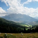 Blick auf den Latemar, das Schwarz- und Weißhorn