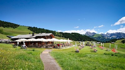 Auf dem Rückweg lädt die Sanon Hütte zur Einkehr
