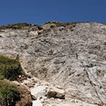 Die seilgesicherte Gipfelflanke der Telfer Weißen