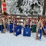 Auf der Tuffalm können Rodeln entliehen werden