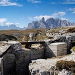 The high plateau of Monte Piano is crisscrossed with running and trenches