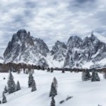 Das Langkofelmassiv ist auch im Winter ein begehrtes Fotomotiv