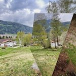 Der glänzende Kubus am Kulturweg Gais spiegelt eine verzerrte Realität