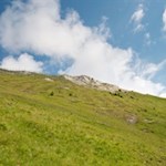 Blick auf die dolomitweiße Spitze des Schönberg