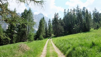 Anstieg in Richtung Ciampcios Hütte
