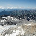 Vista dal Gran Pilastro sui monti di Fundres