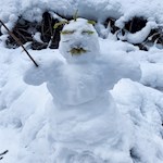 Schneemann auf dem Weg zur Glatschalm