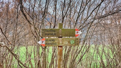 Der Poststeig ist bestens ausgeschildert