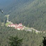 Backward view of the hotel settlement in Carbonin