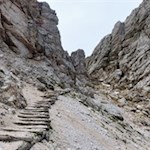 Anstieg durch die Piza-Scharte