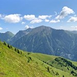 Ausblick nahe der Bergstation Gitsch auf die Pfunderer Berge