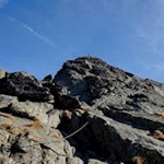 Seilgesicherte Passage auf dem Weg auf die Jaufenspitze