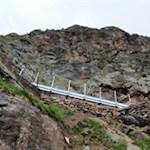 Stahlbrücke auf dem Weg zur Teplitzer Hütte