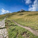 On the mountain trail towards Corno Bianco