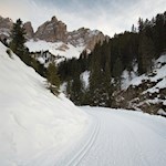 Auf dem Rückweg entfalten sich verträumte Ausblicke auf die Aferer Geisler
