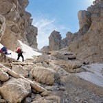 Im ziemlich steilen Anstieg auf das Tschagerjoch