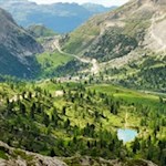 Vista del lago di Limides, ora più basso