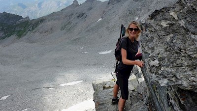 Gesicherte Passage vor dem letzten Anstieg auf den Kraxentrager 