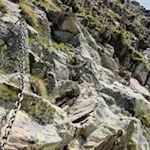 Gesicherte Passage auf dem Weg zur Eidechsspitze