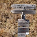 Wegweiser in Richtung Rinnersattel