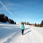 Auf gut präparierten Winterwegen zum Flaner Jöchl