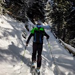 Die Sattelbergalm ist auch mit Skiern erreichbar