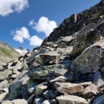 Der wortwörtlich steinige Anstieg auf den Schaflahnernock