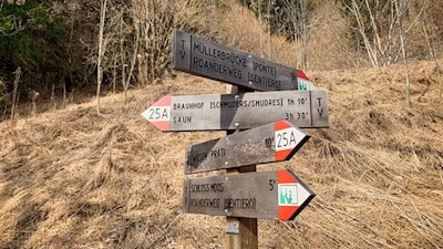 Der Wanderweg zum Braunhof ist bestens ausgeschildert