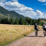Anche gli appassionati di mountain bike amano visitare la malga Lieg Alm