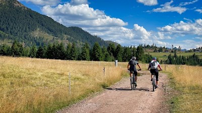 Anche gli appassionati di mountain bike amano visitare la malga Lieg Alm