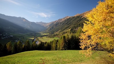 Herbstlich gefärbter Blick ins hintere Ridnauntal