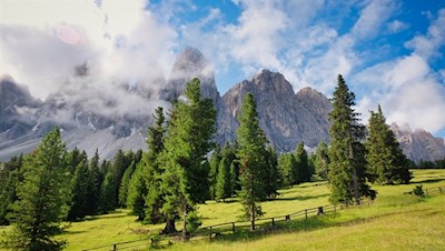 View from the terrace of Glatsch Alm mountain hut