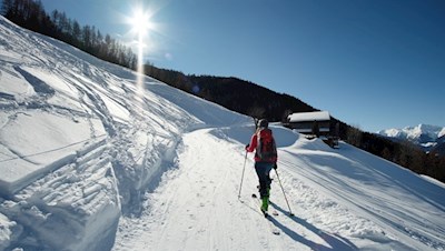 Die Rodelbahn Kottersteg erfreut sich auch bei Skitourengehern großer Beliebtheit
