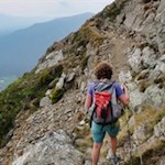 Der schrofige Aufstieg auf den Blossberg