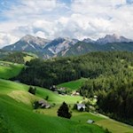 Blick auf die Gadertaler Streusiedlungen