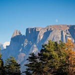 Herbstlich gefärbter Blick auf den Schlern
