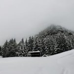 Die verschneite Steinwiesalm