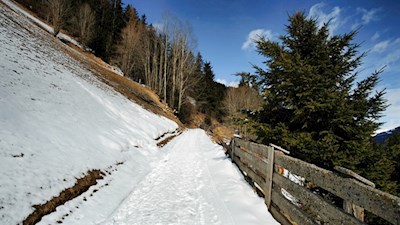 Am Beginn des Wanderweges zur Schönbergalm