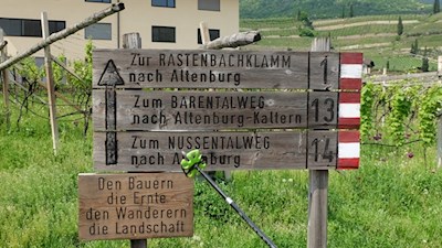 Abzweigung in Richtung Rastenbachklamm hinter St. Josef am See