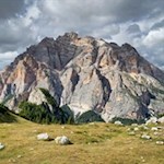 In front of us rises the Conturines Peak