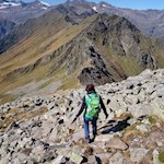 Der steile Abstieg von der Wetterspitze